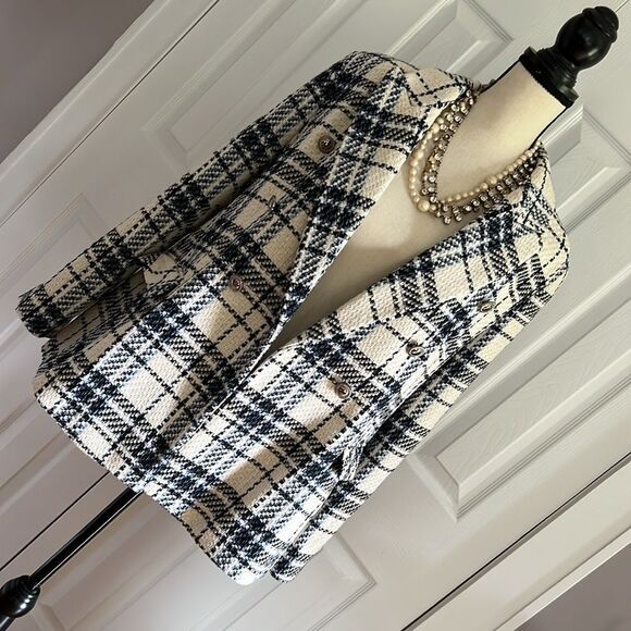 Primark Double Breasted Blazer in Navy and White size 12 - Picture 14 of 16